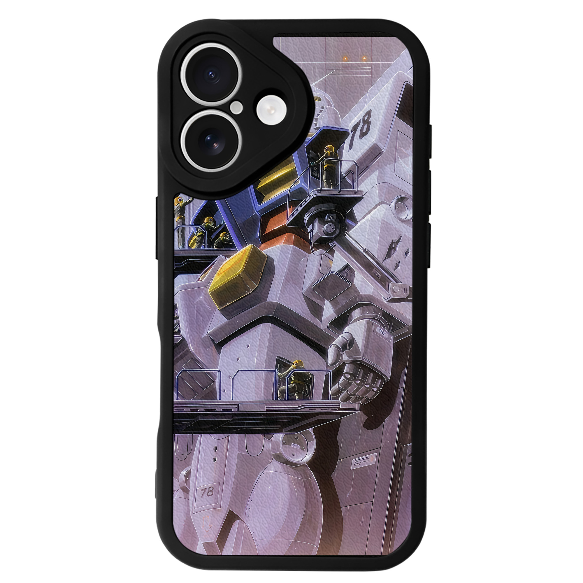 （画像用） 機動戦士ガンダム Mobile Suit Gundam 【iPhone 16シリーズ対応】シリコンスマホケース（レザー調） 材質：シリコン
